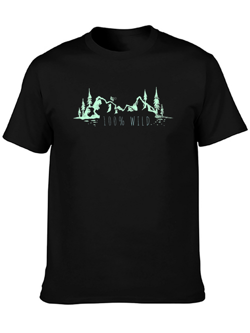 100% Wild Mountain Graphic Tee - Black
