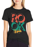 Retro ROKE T-Shirt - Bold Geometric Design