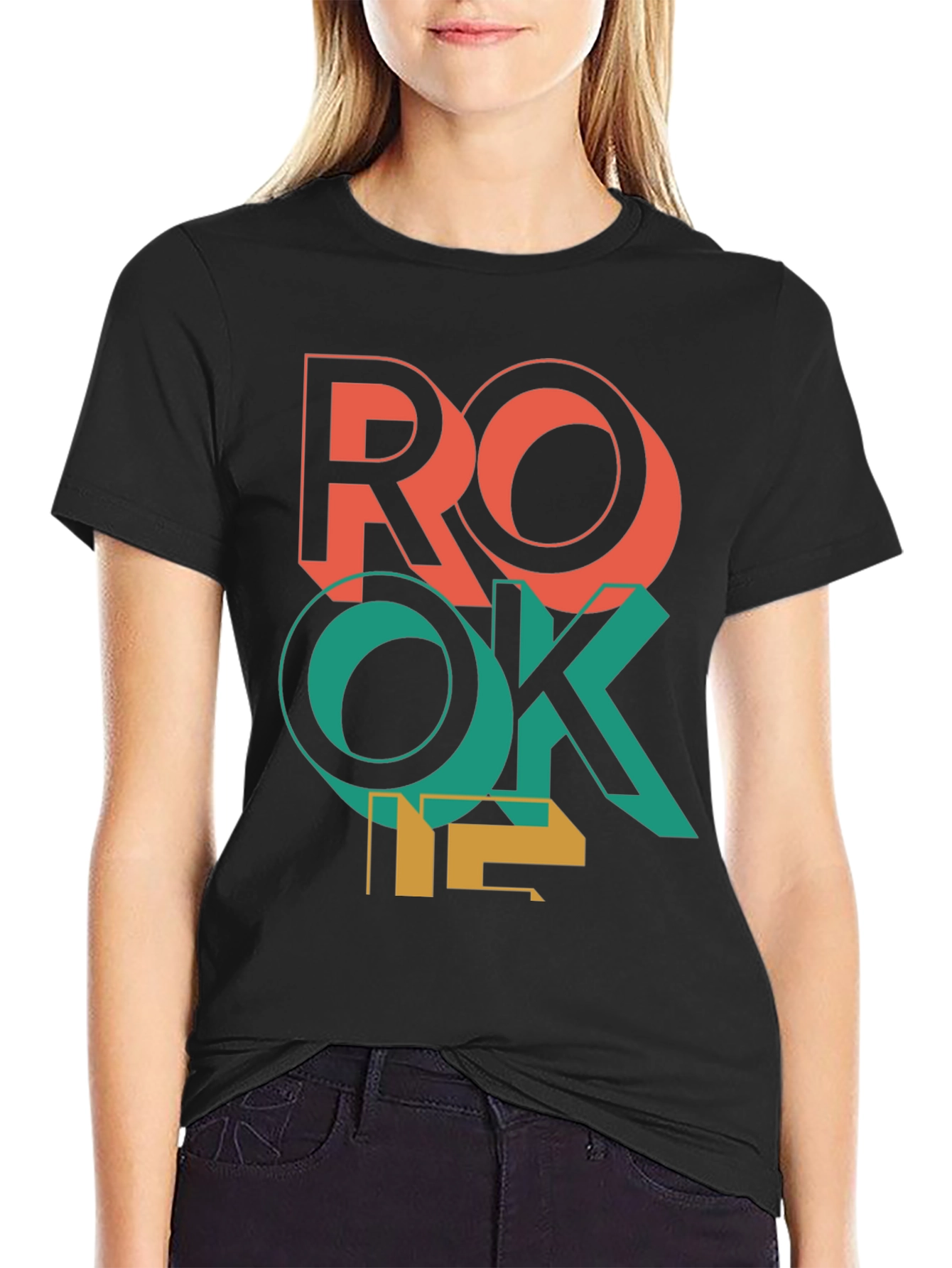 Retro ROKE T-Shirt - Bold Geometric Design