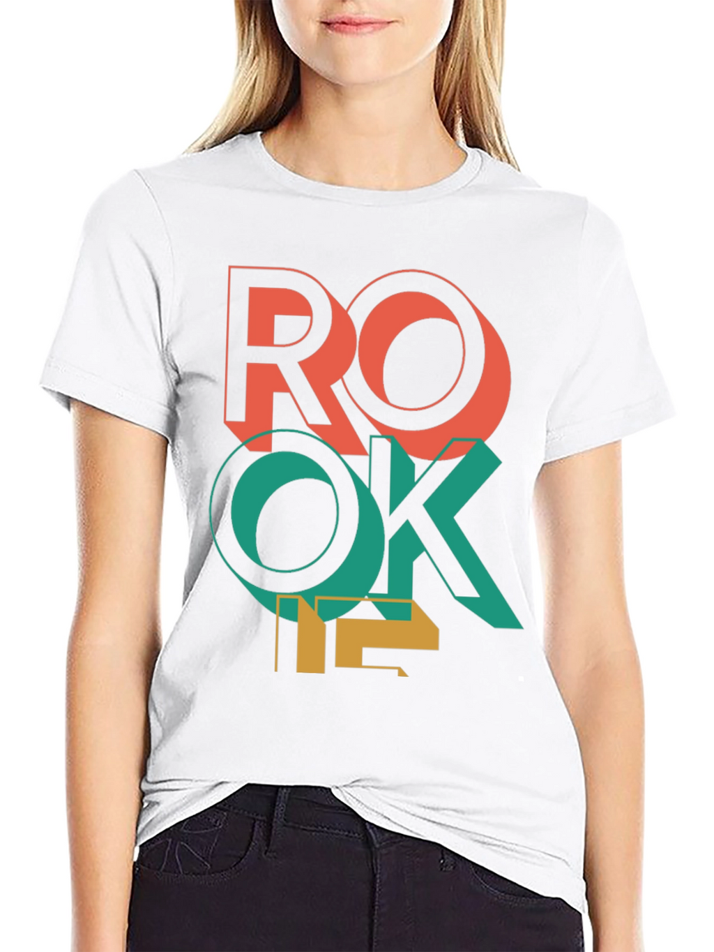 Retro ROKE T-Shirt - Bold Geometric Design