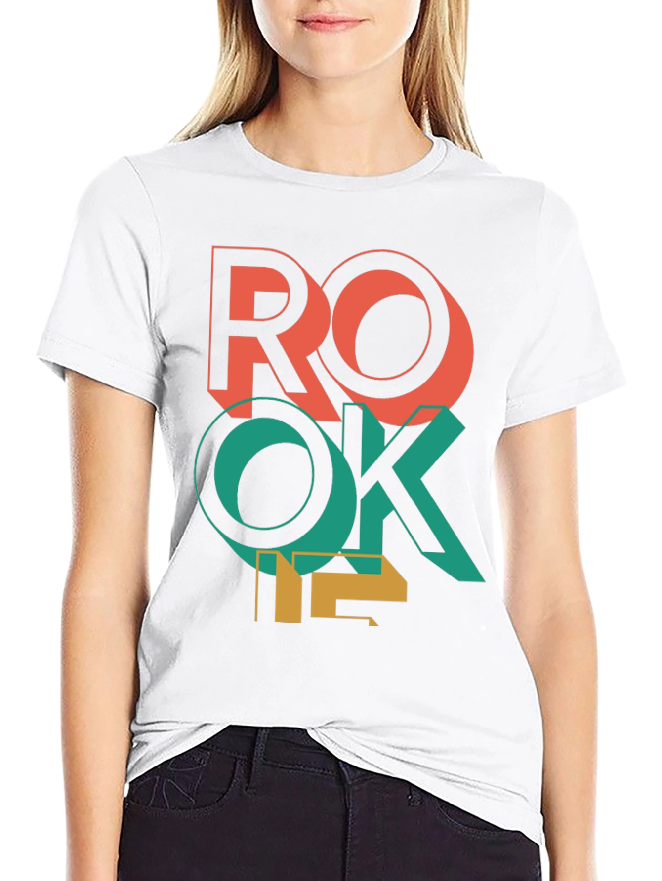 Retro ROKE T-Shirt - Bold Geometric Design