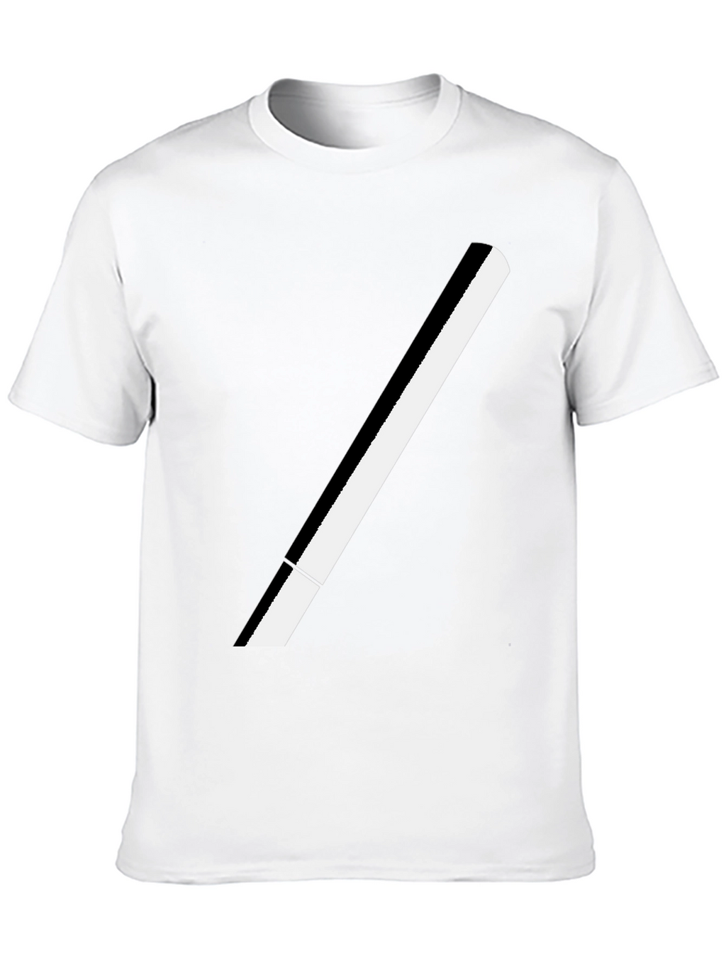 Modern Black T-Shirt with Bold White Stripe Design