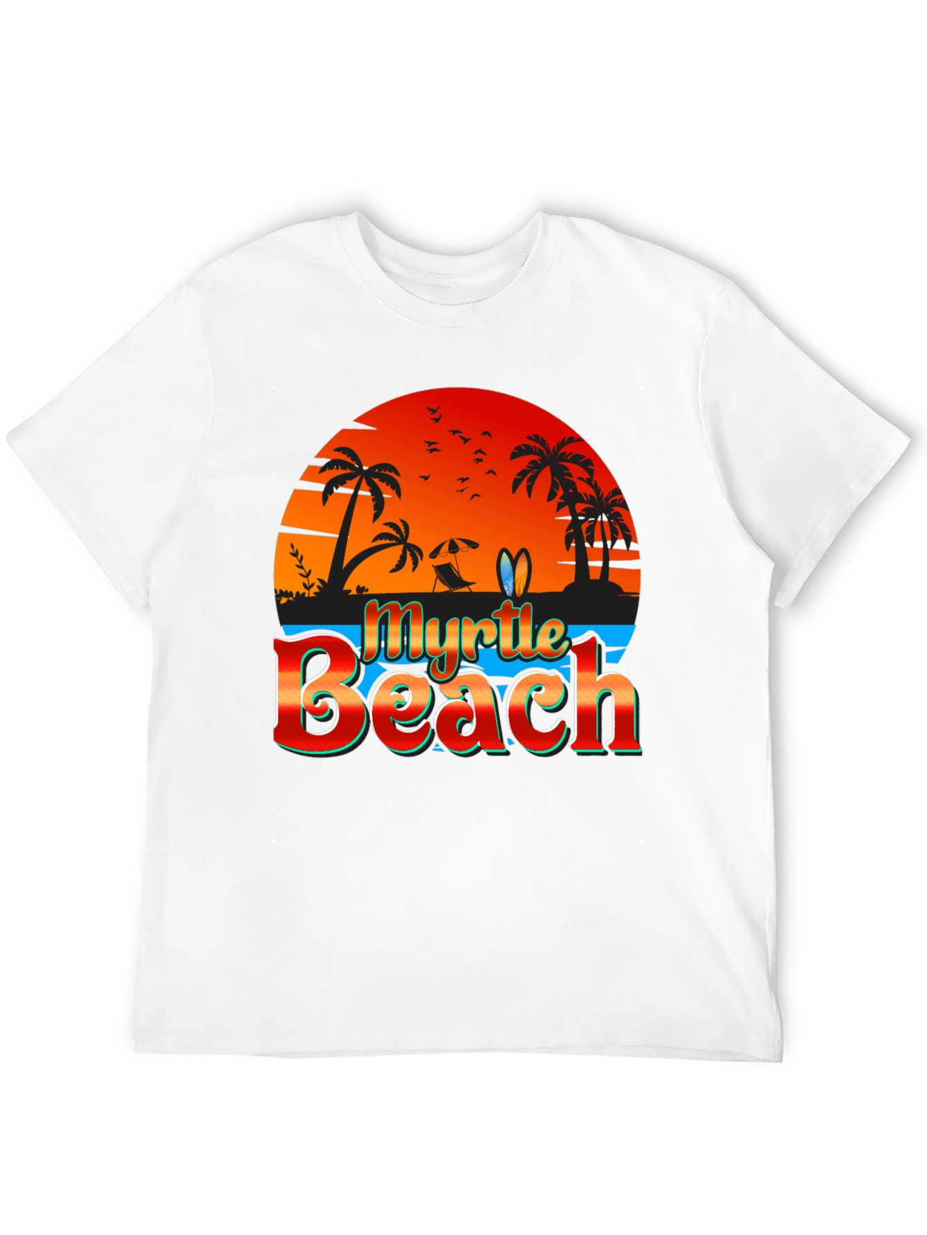 Myrtle Beach Black T-Shirt Vacation Style