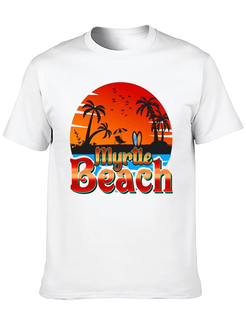 Myrtle Beach Black T-Shirt Vacation Style