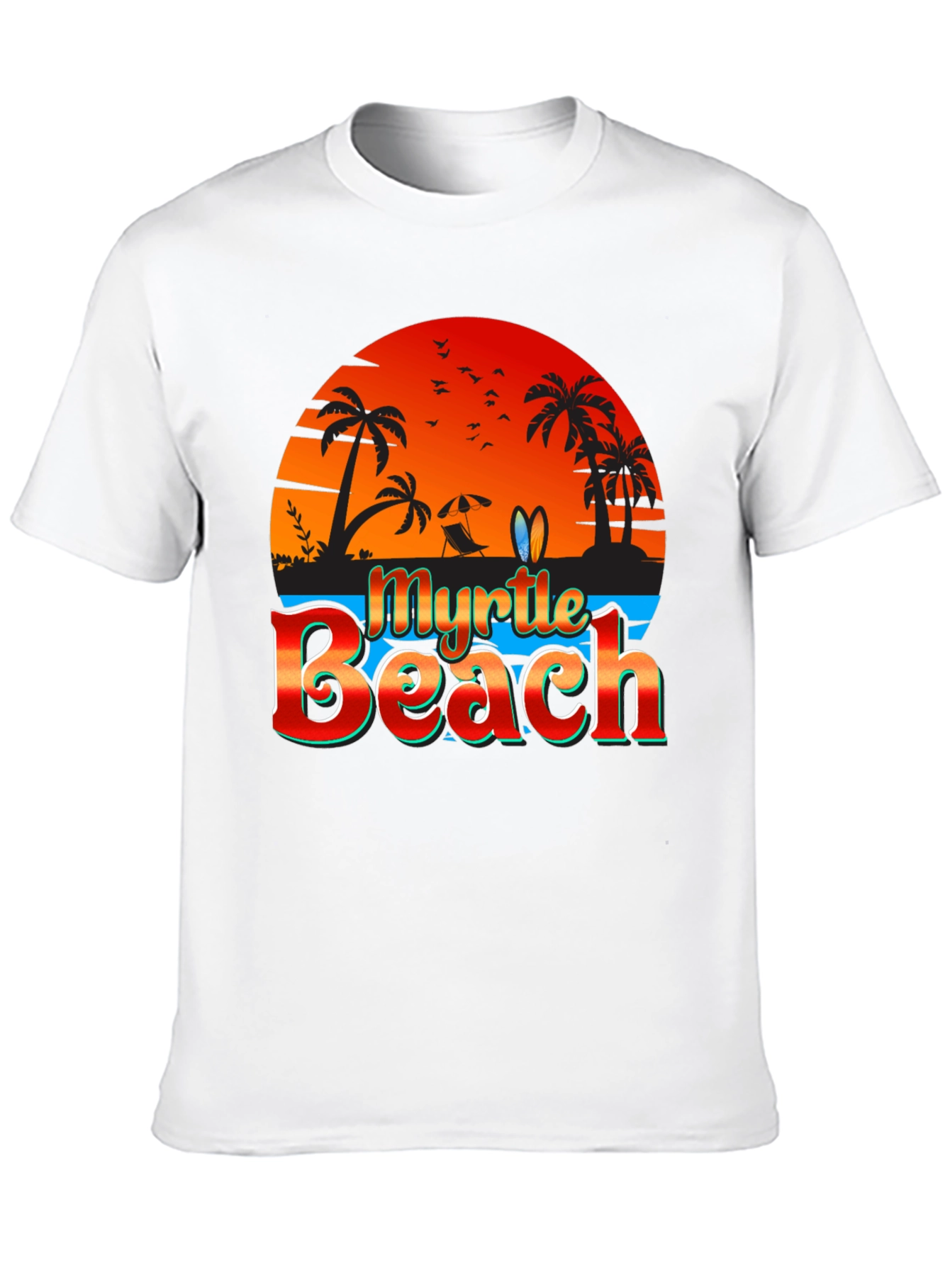 Myrtle Beach Black T-Shirt Vacation Style