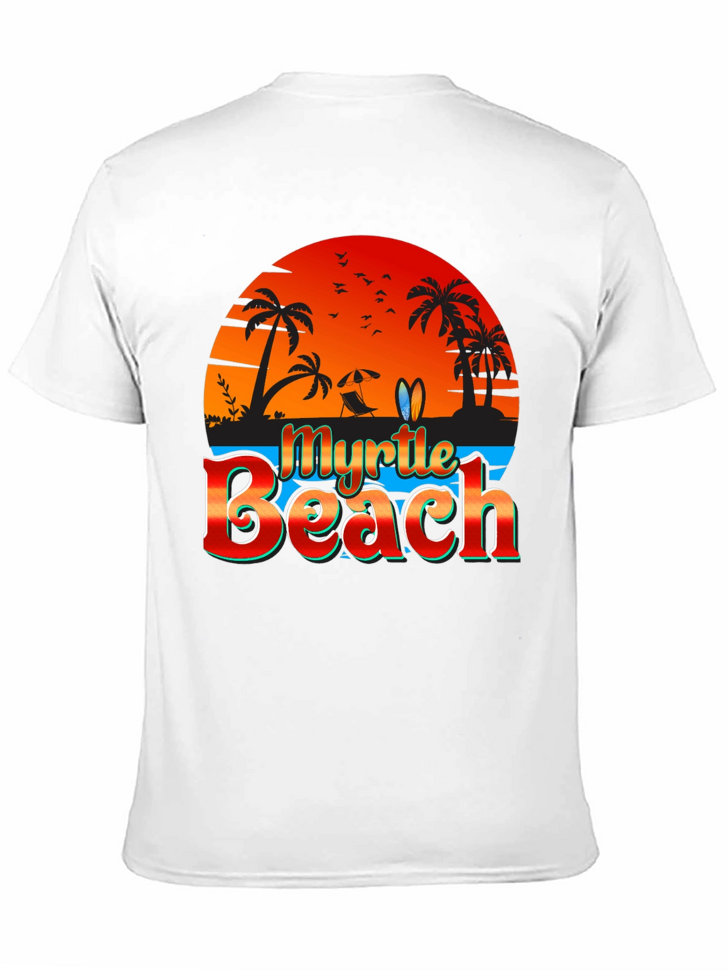 Myrtle Beach Black T-Shirt Vacation Style