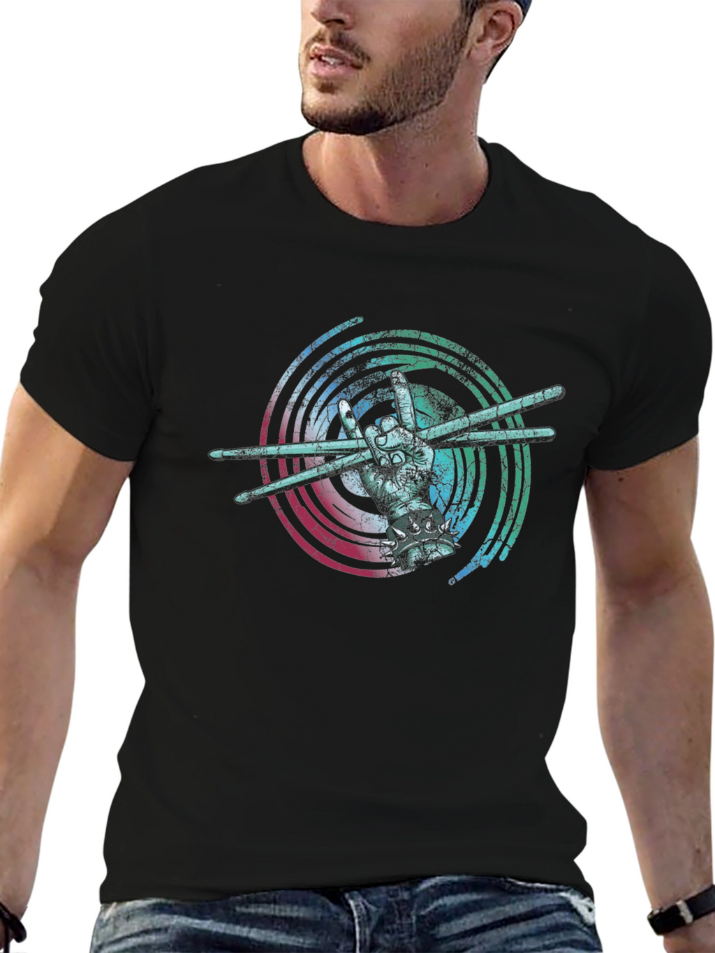 Drummer Hand Graphic T-Shirt - Rock On!