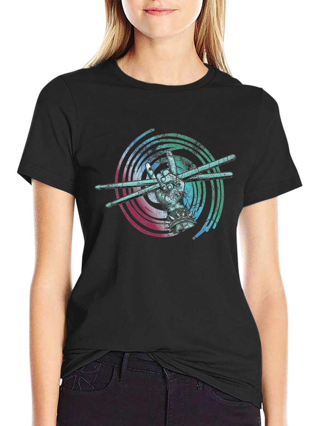 Drummer Hand Graphic T-Shirt - Rock On!