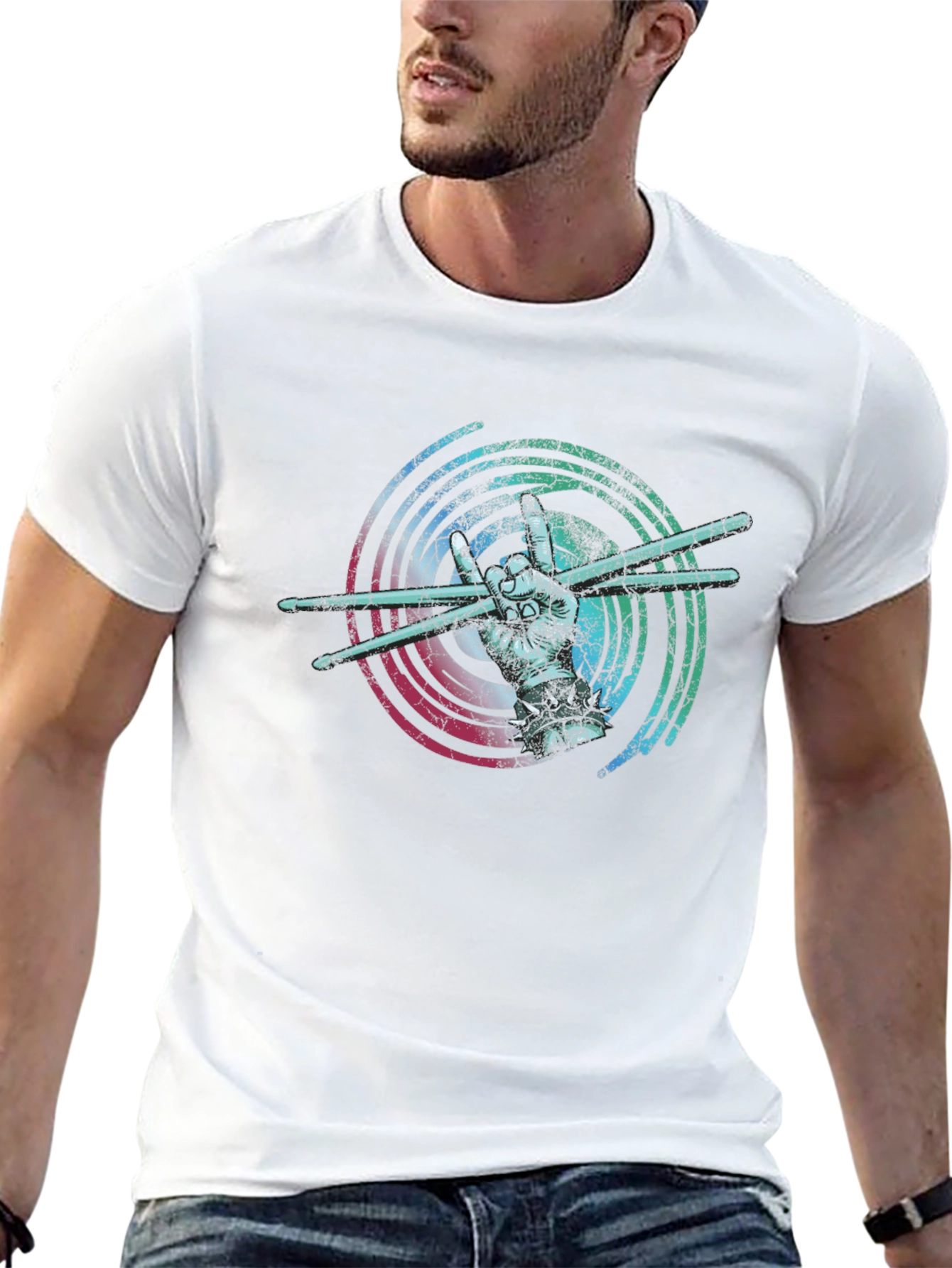 Drummer Hand Graphic T-Shirt - Rock On!