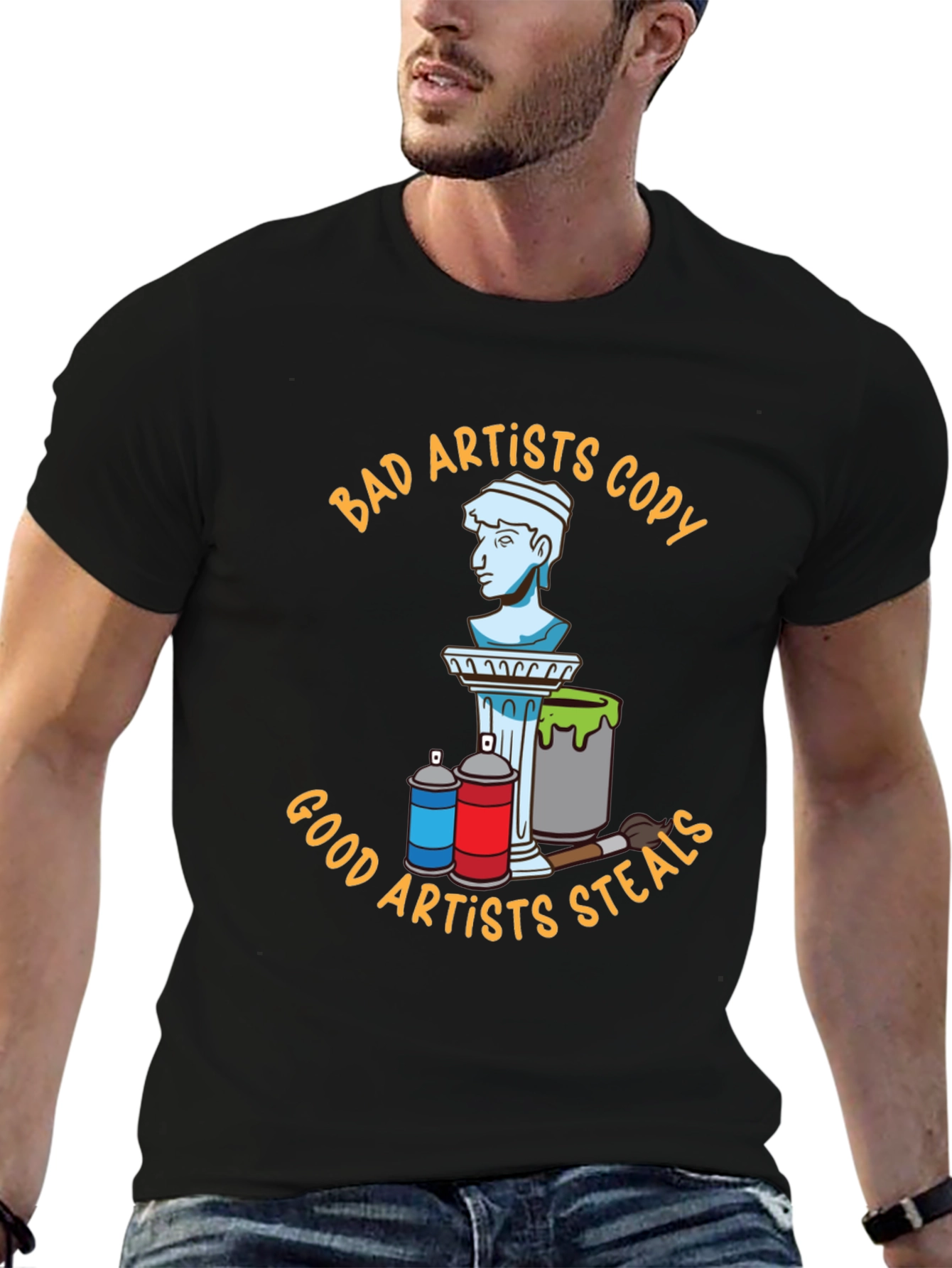 Bad Artists Copy Good Artists Steal Black T-Shirt