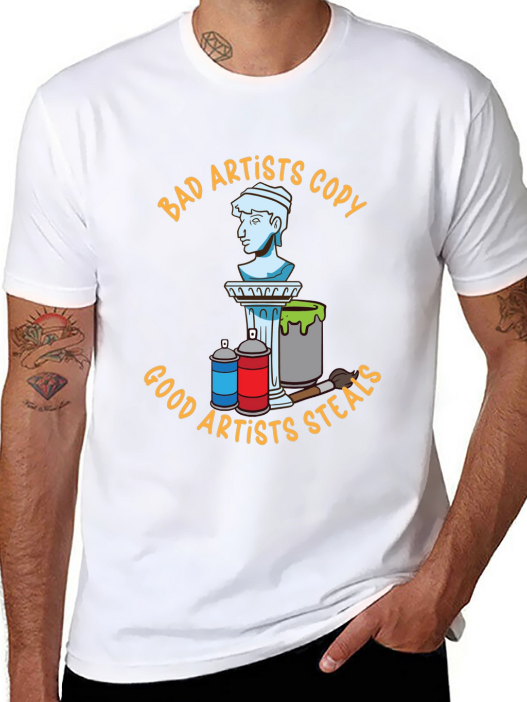 Bad Artists Copy Good Artists Steal Black T-Shirt