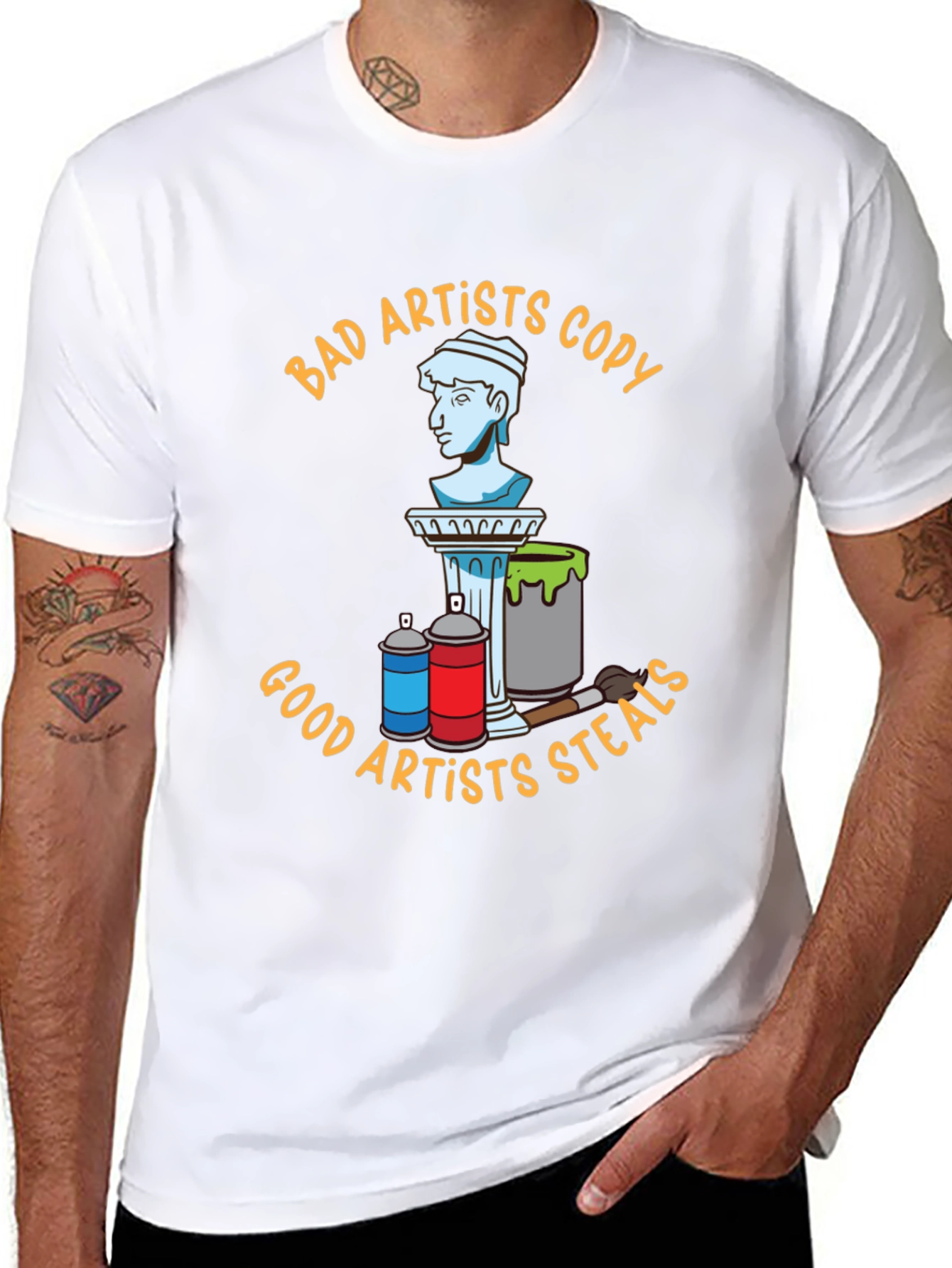 Bad Artists Copy Good Artists Steal Black T-Shirt