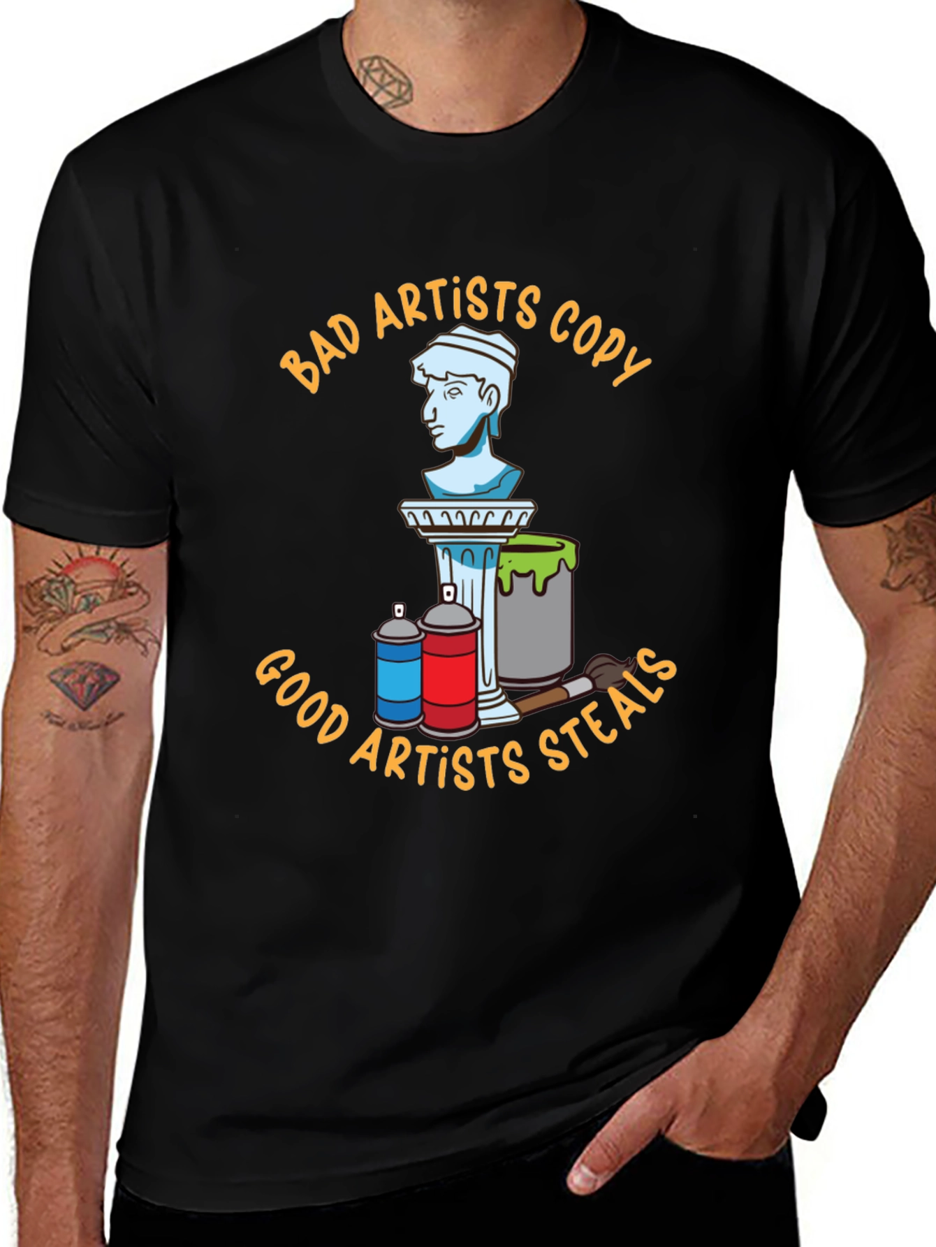 Bad Artists Copy Good Artists Steal Black T-Shirt