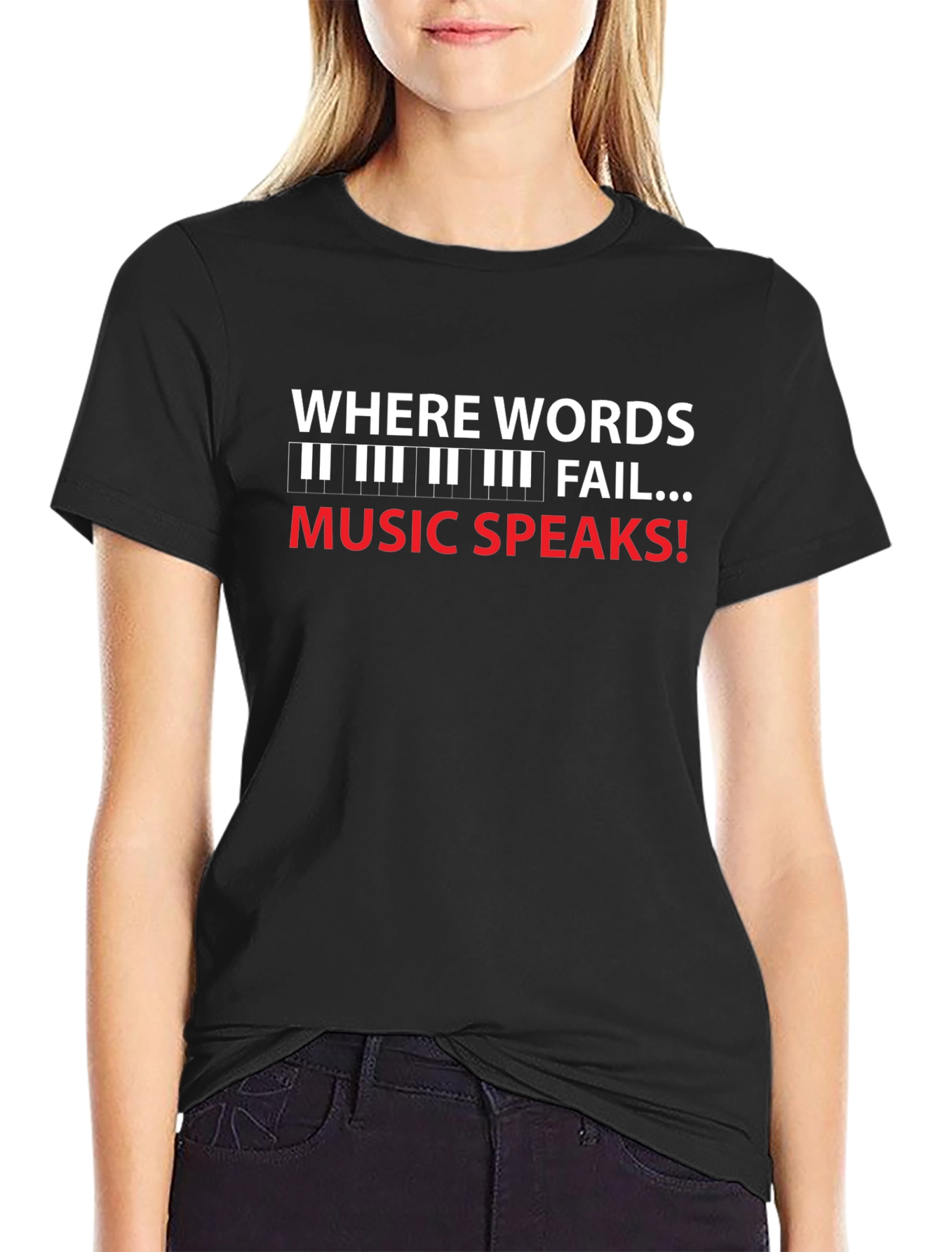 Music Speaks T-Shirt - Black Graphic Tee