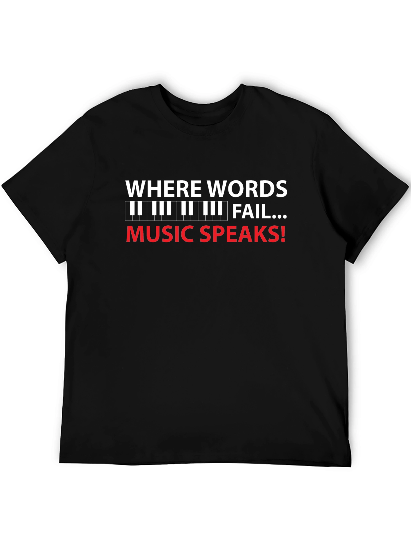 Music Speaks T-Shirt - Black Graphic Tee
