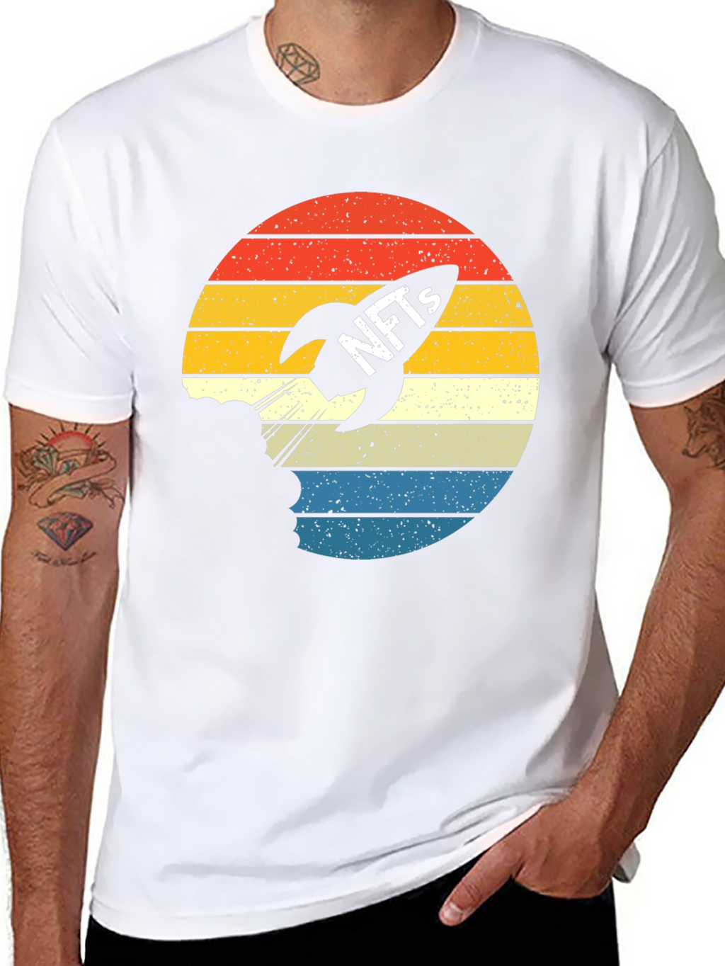 NFTs Rocket Retro Sunset T-Shirt