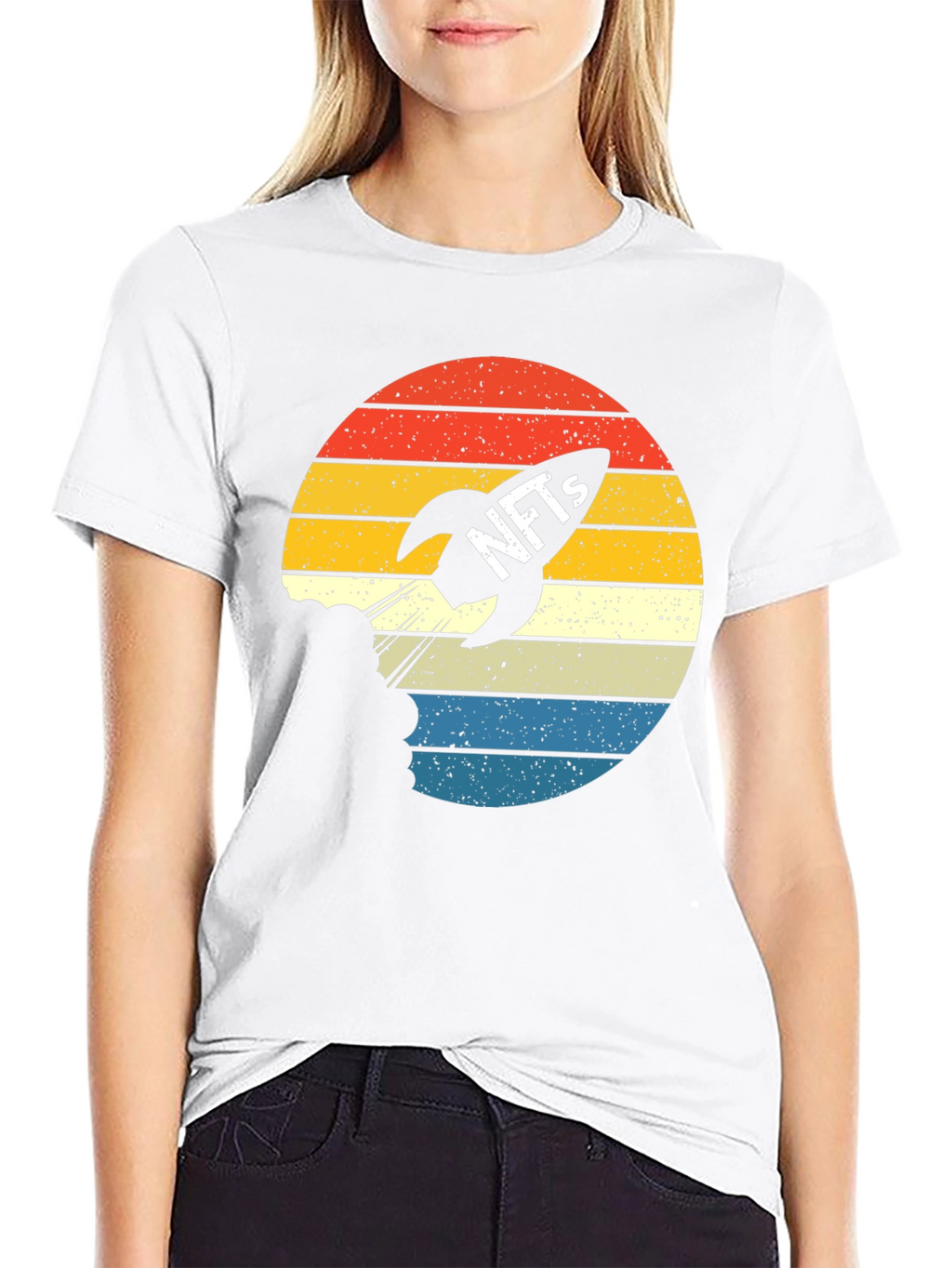 NFTs Rocket Retro Sunset T-Shirt