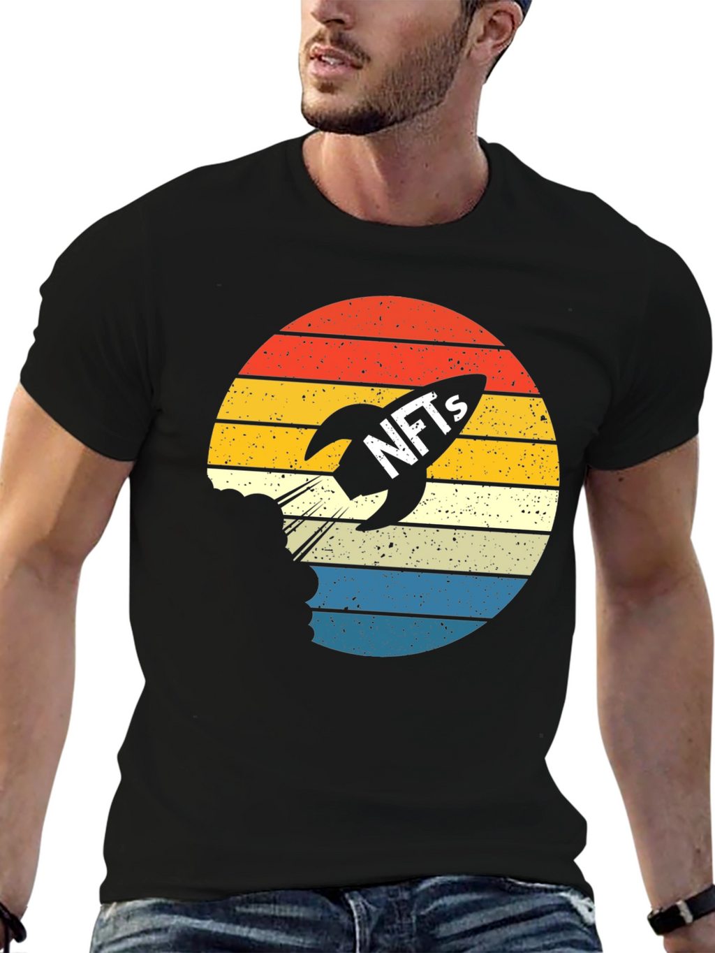 NFTs Rocket Retro Sunset T-Shirt