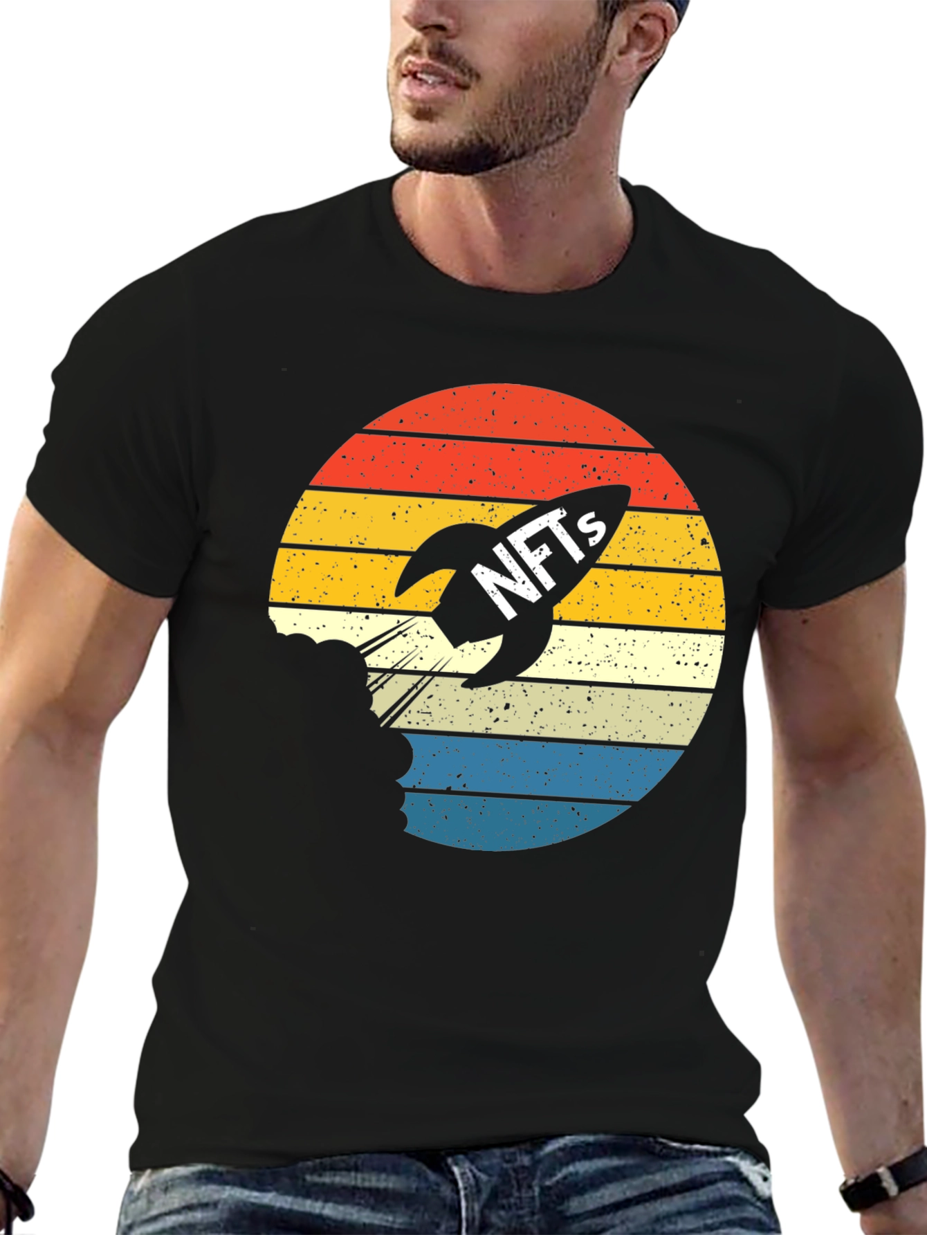 NFTs Rocket Retro Sunset T-Shirt
