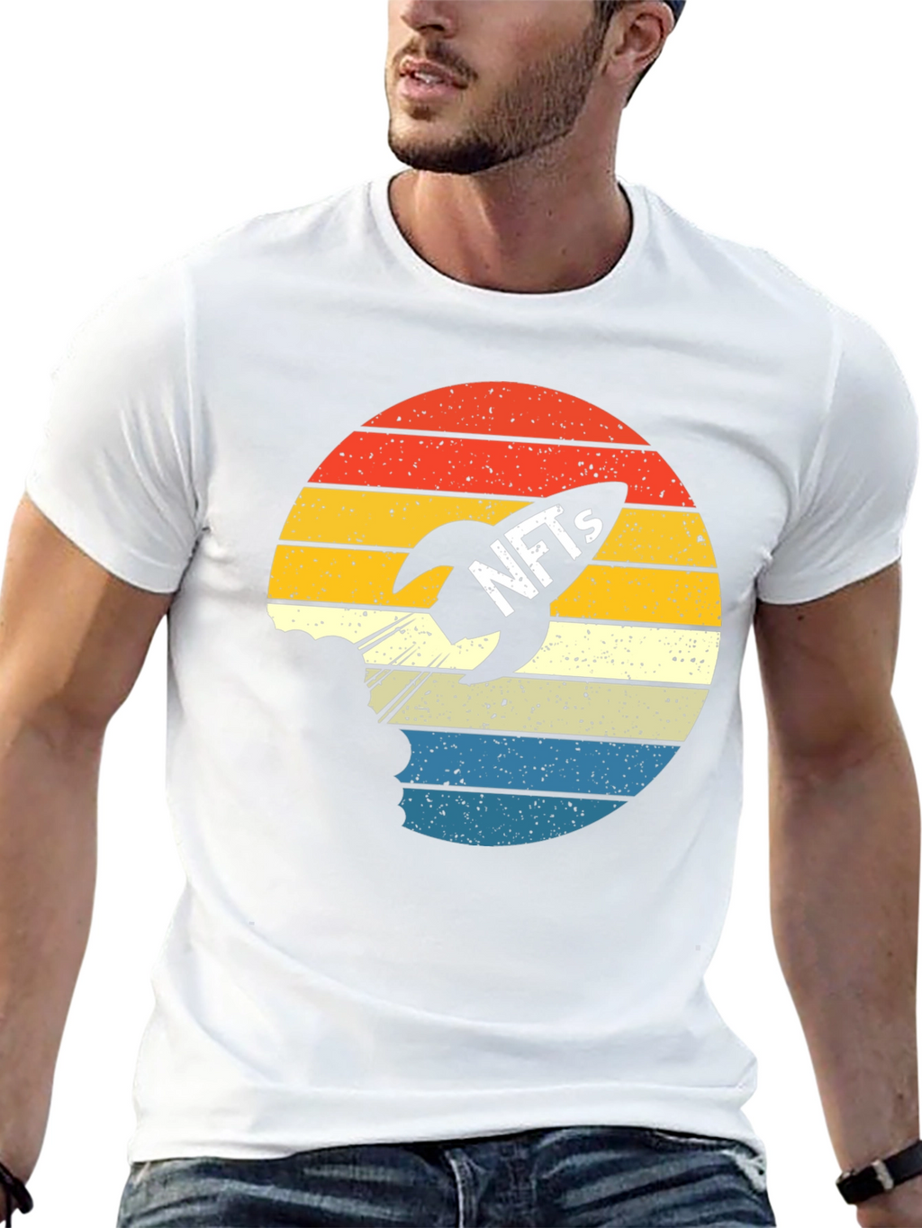 NFTs Rocket Retro Sunset T-Shirt