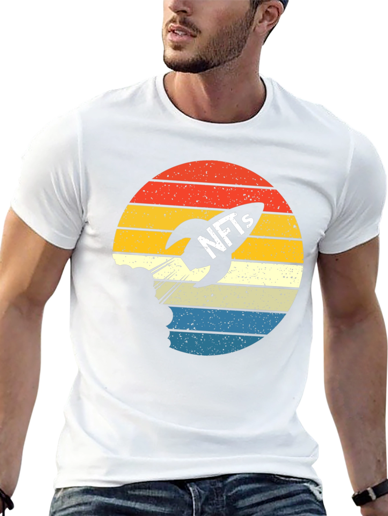 NFTs Rocket Retro Sunset T-Shirt
