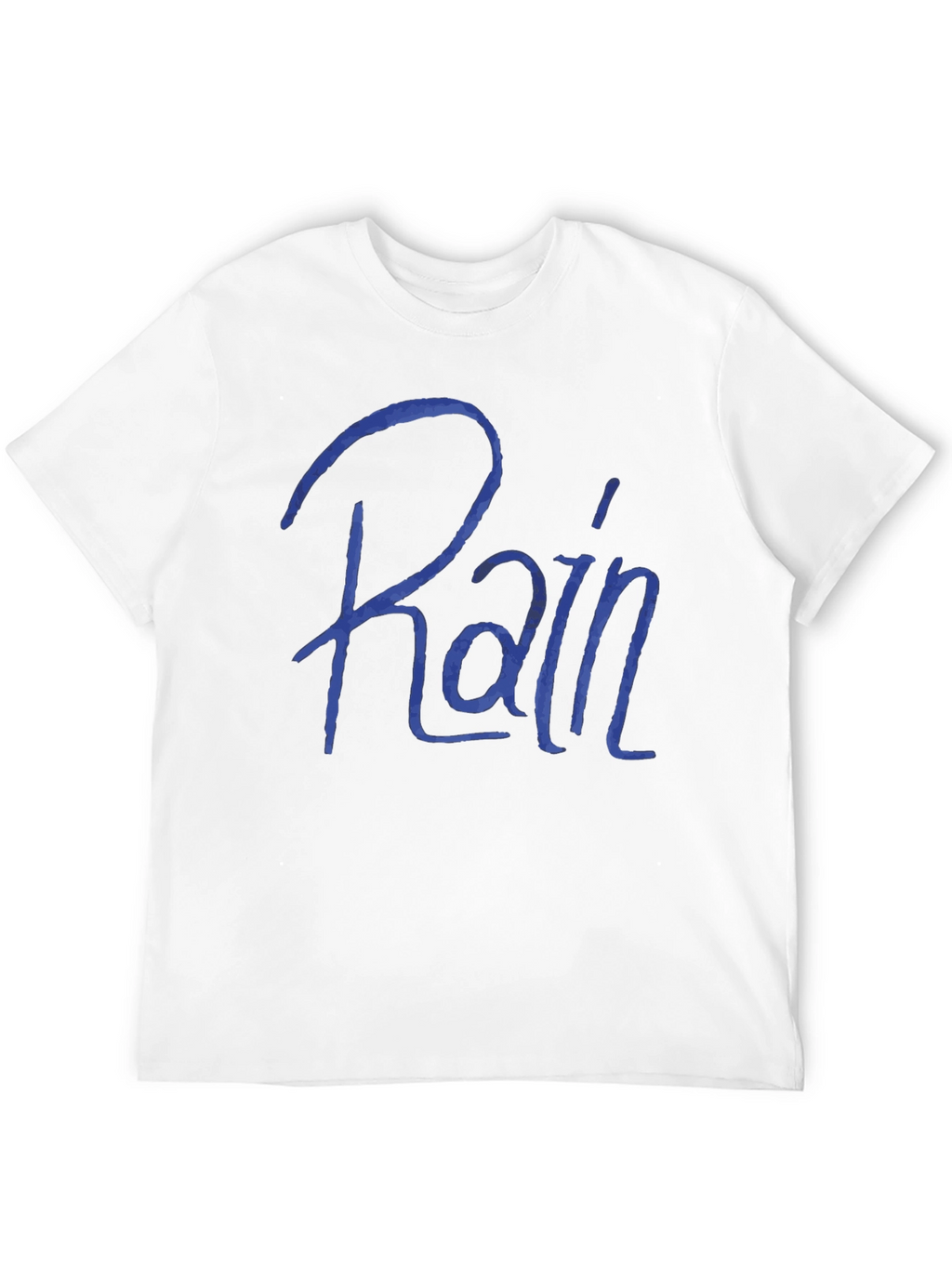 Rain T-Shirt - Blue Script Black Tee