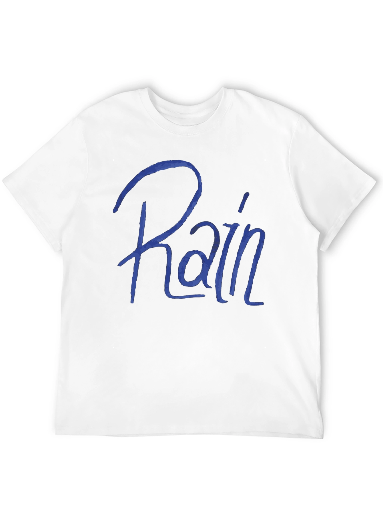 Rain T-Shirt - Blue Script Black Tee