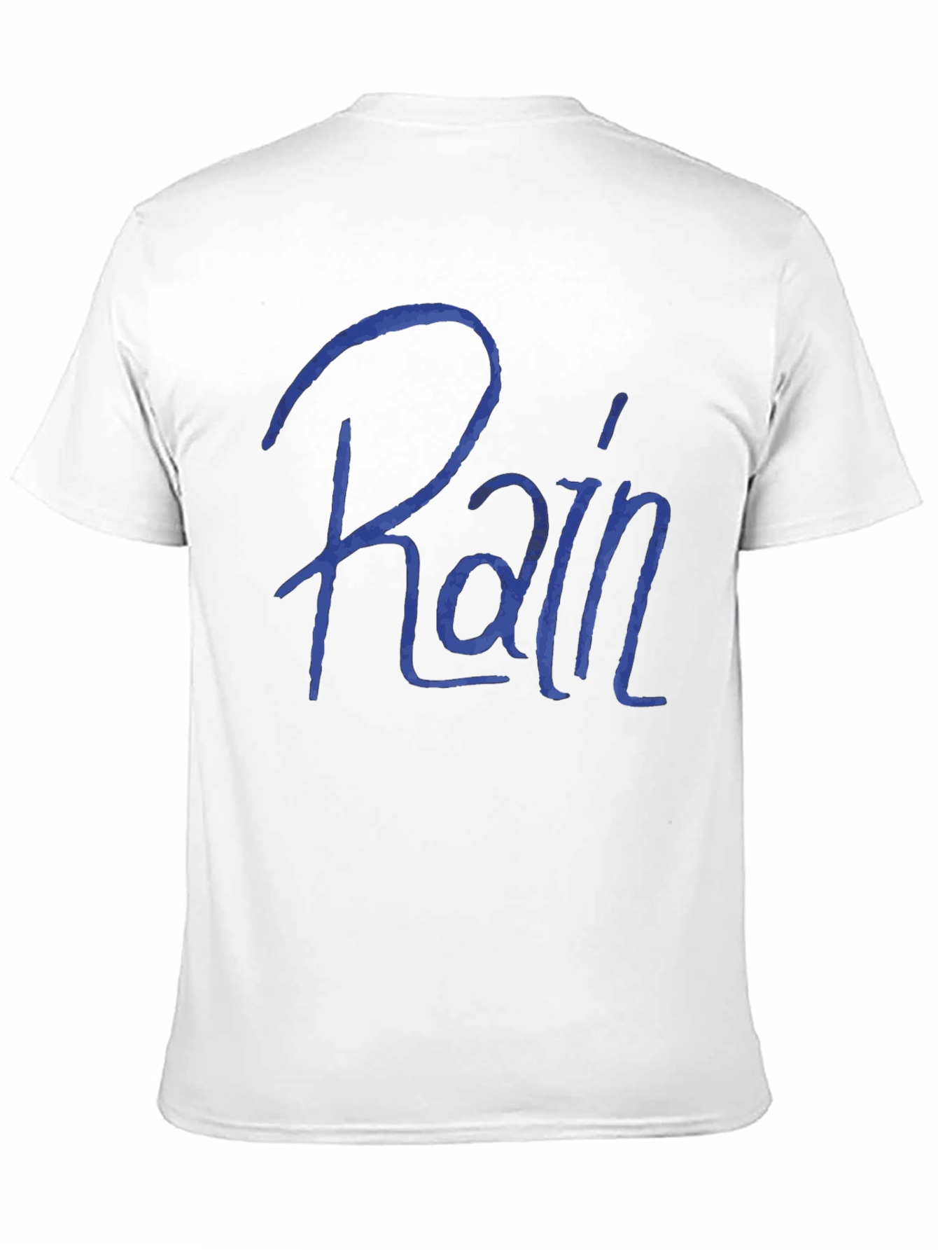Rain T-Shirt - Blue Script Black Tee