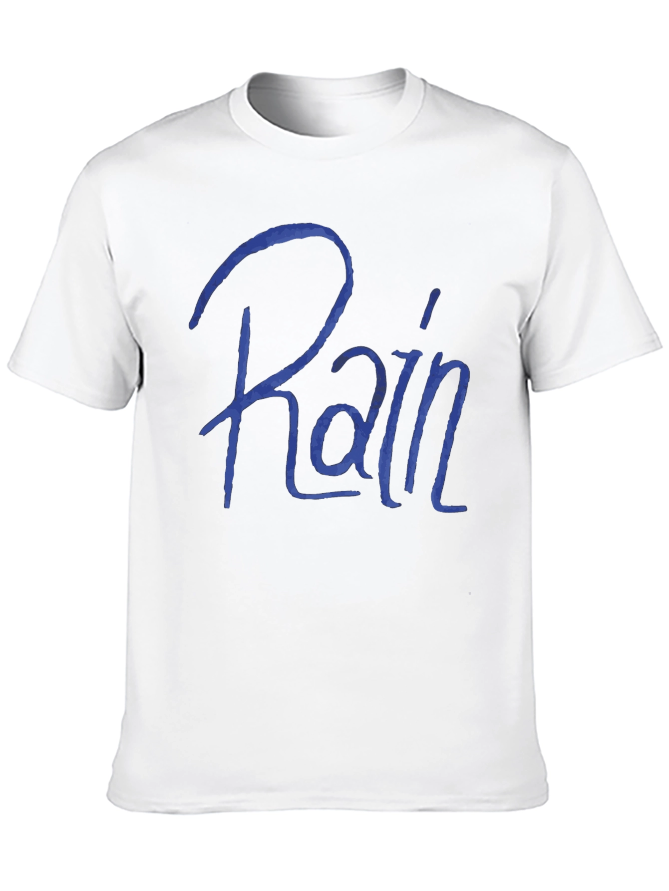 Rain T-Shirt - Blue Script Black Tee