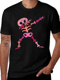 Pink Skeleton Dab Black T-Shirt