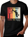 Basketball Makes Me Happy Graphic Tee