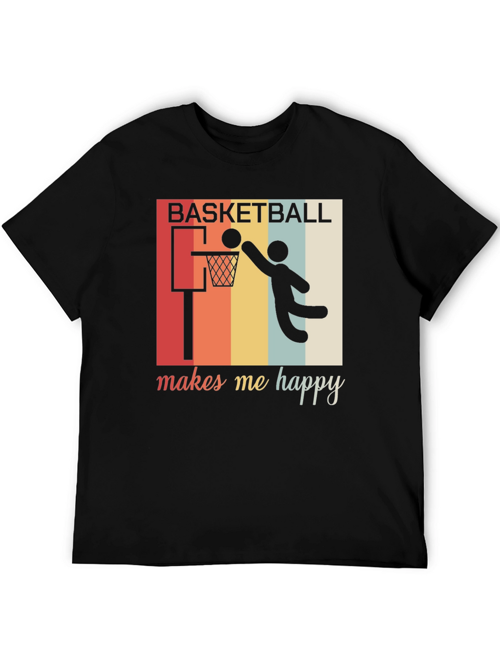 Basketball Makes Me Happy Graphic Tee
