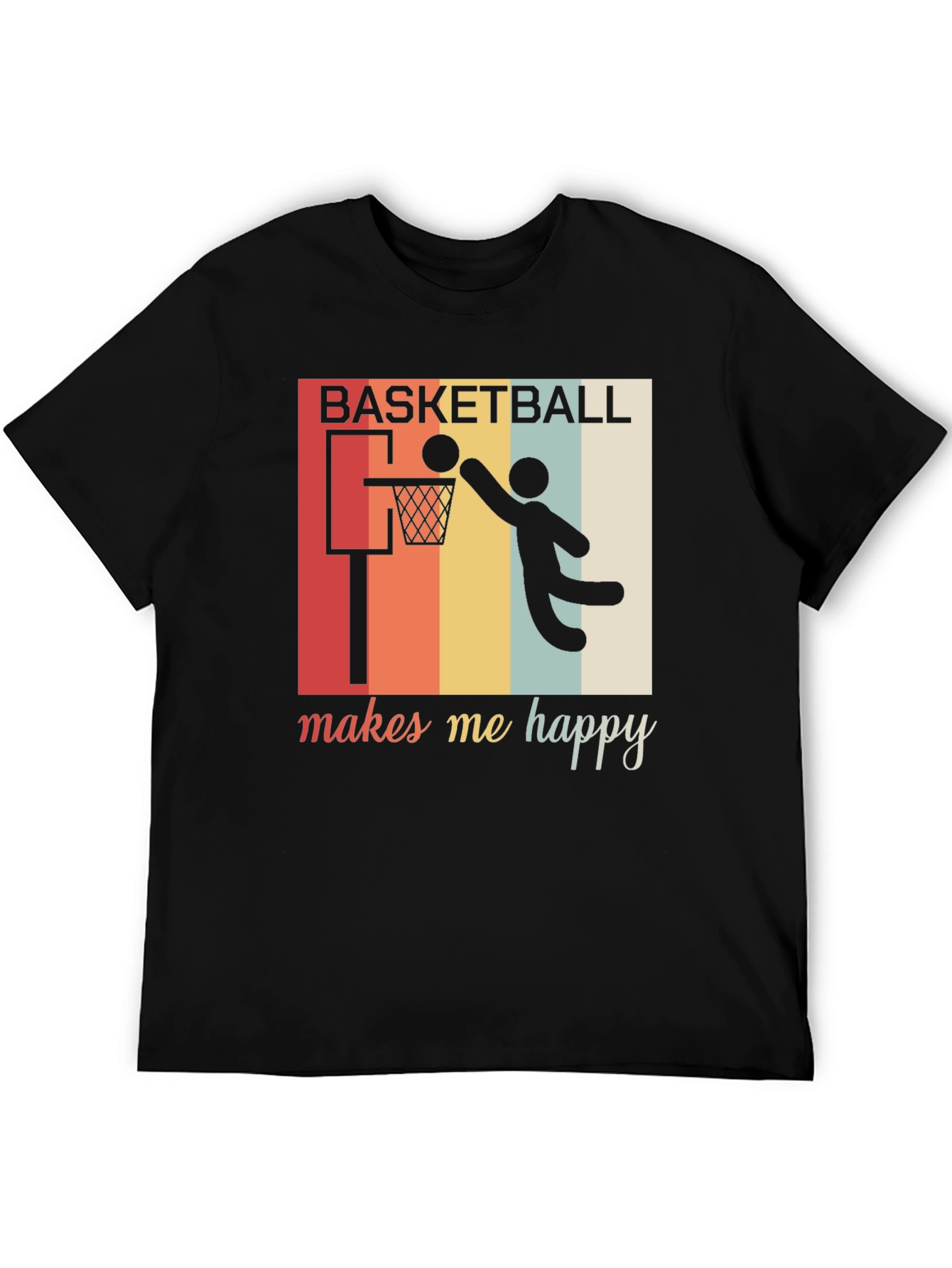 Basketball Makes Me Happy Graphic Tee
