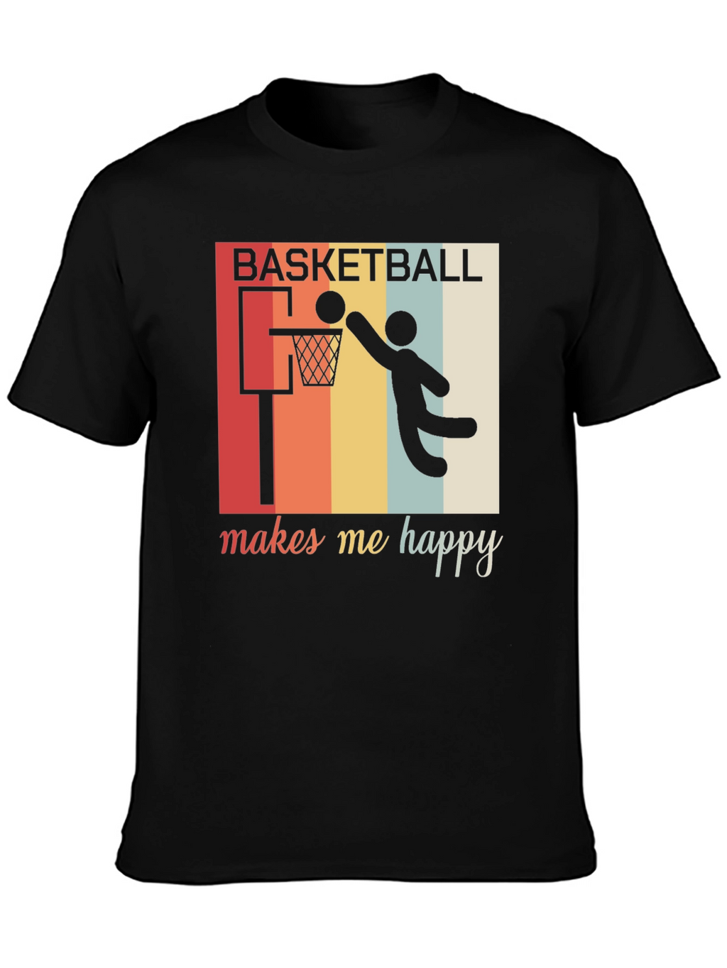 Basketball Makes Me Happy Graphic Tee