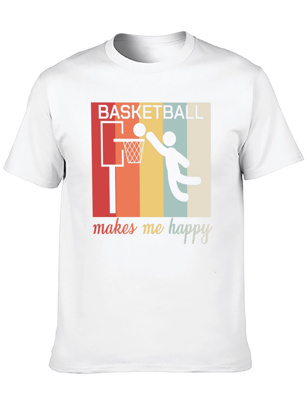 Basketball Makes Me Happy Graphic Tee