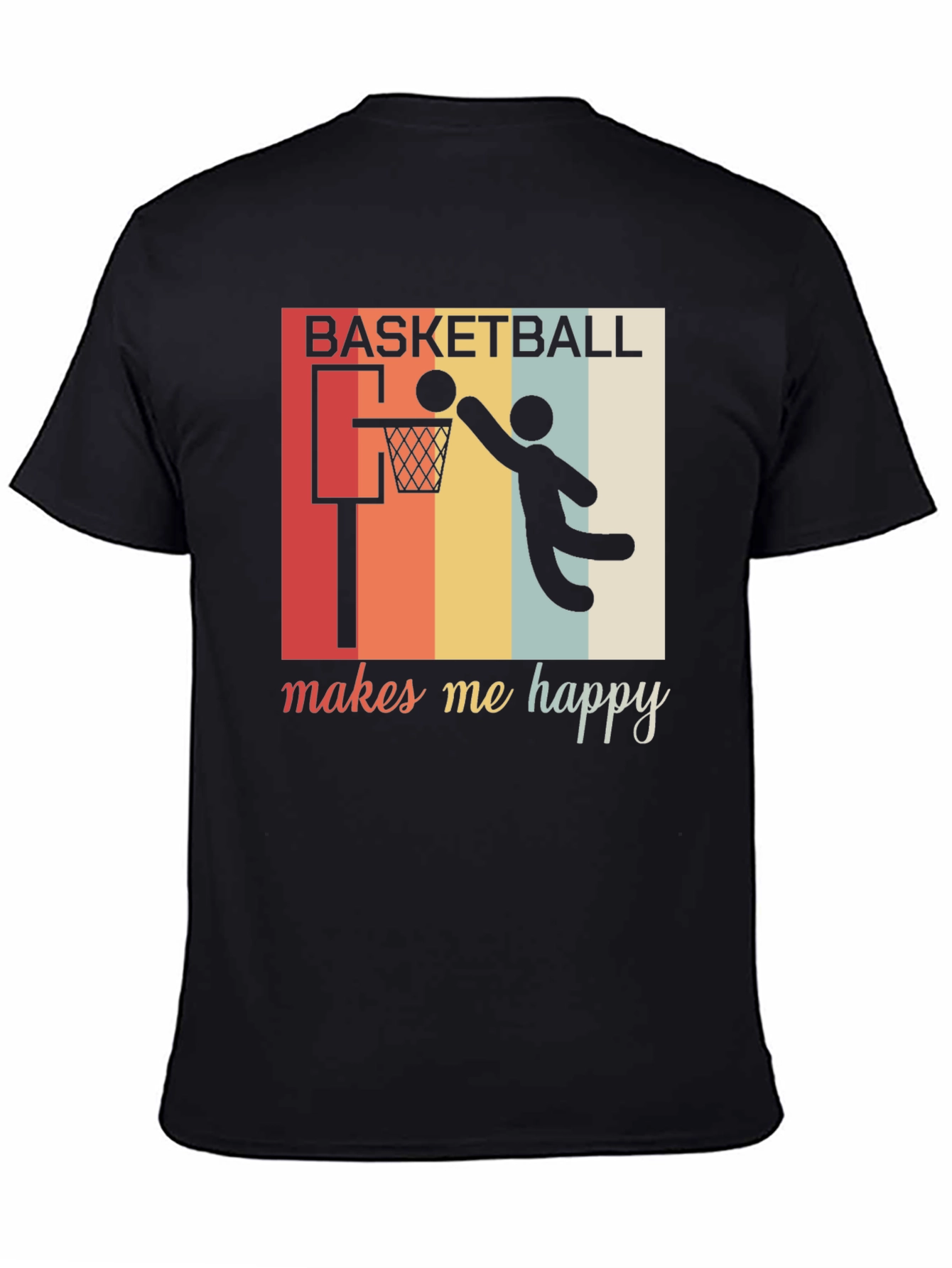 Basketball Makes Me Happy Graphic Tee