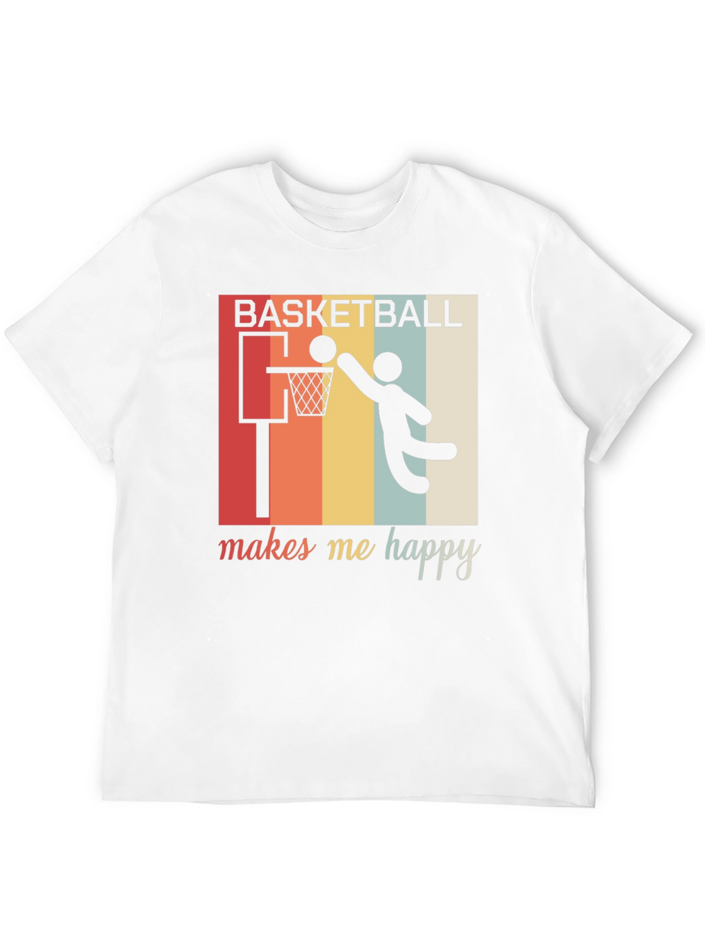 Basketball Makes Me Happy Graphic Tee