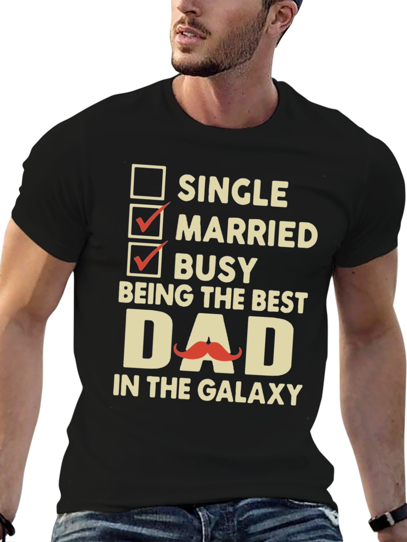 Best Dad in the Galaxy T-Shirt Funny Fathers Day Tee