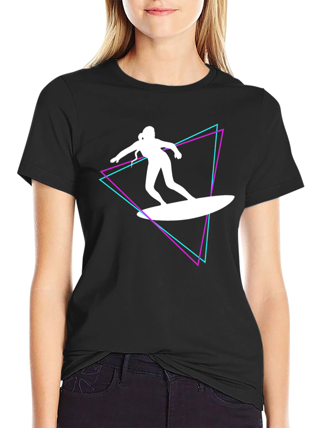 Surfer Girl Graphic Tee - 80s Retro Style