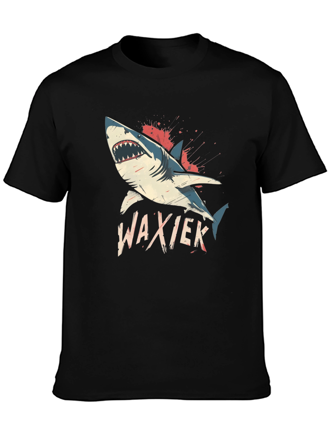 Shark Attack Black T-Shirt - WAXIEK