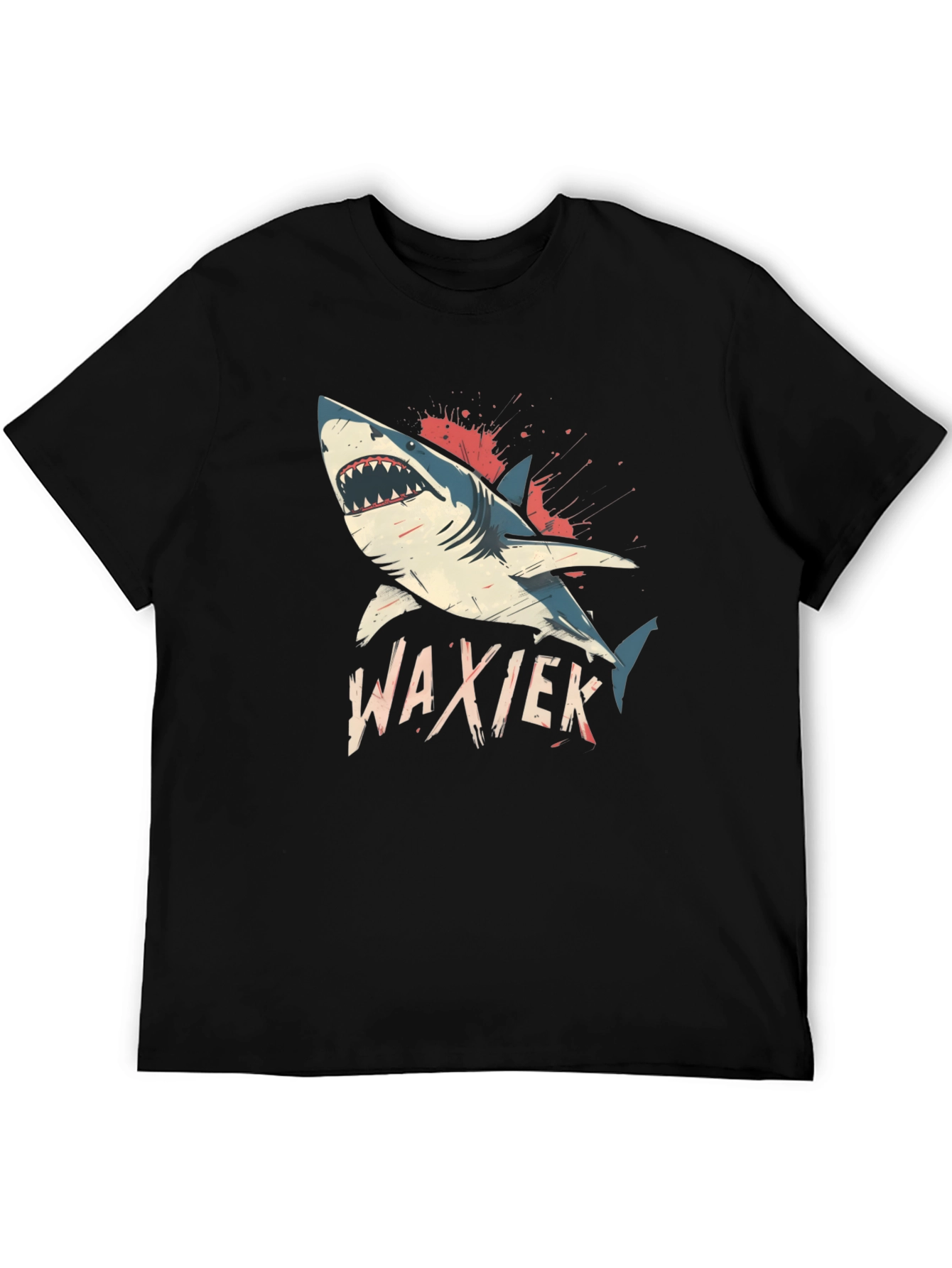 Shark Attack Black T-Shirt - WAXIEK