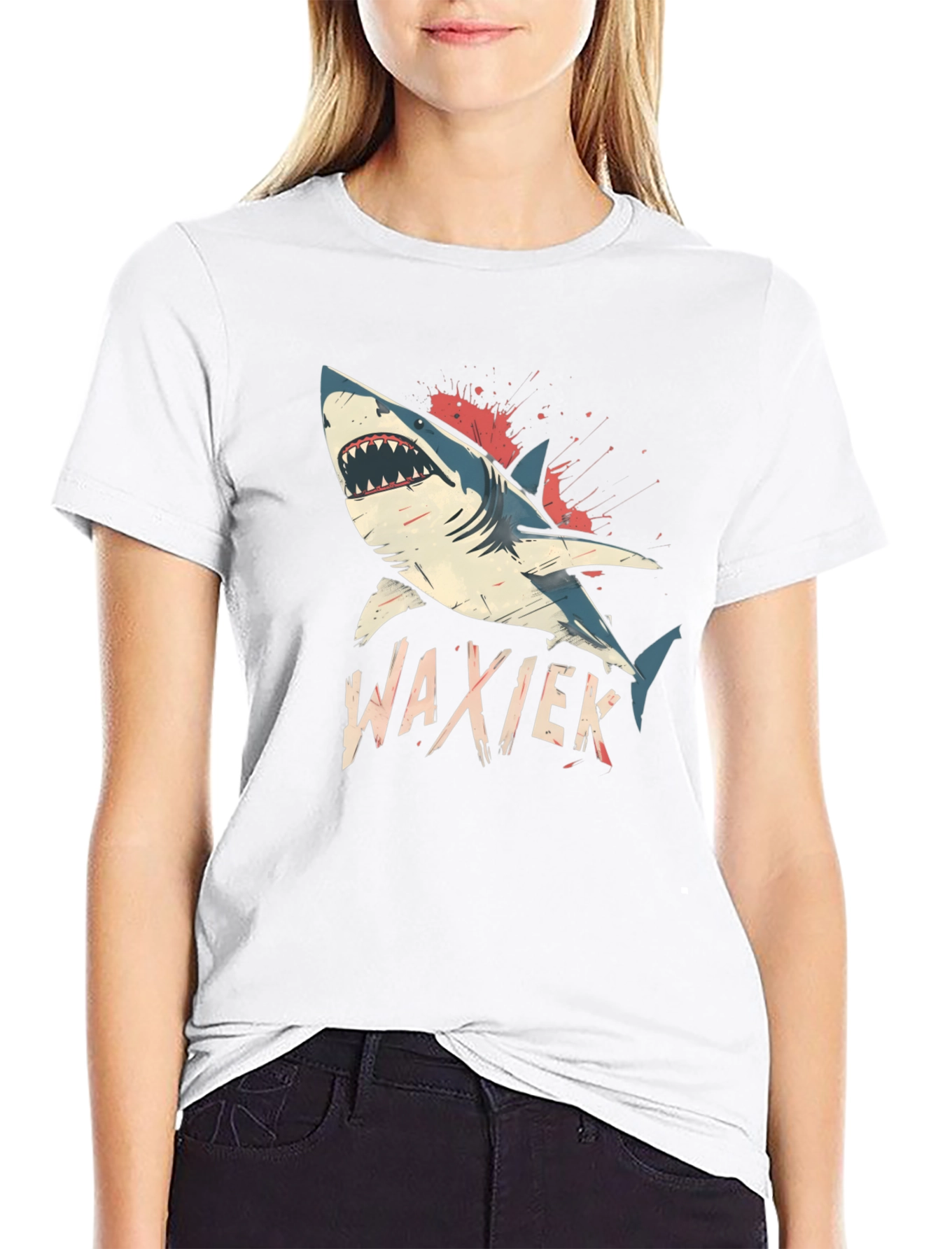 Shark Attack Black T-Shirt - WAXIEK