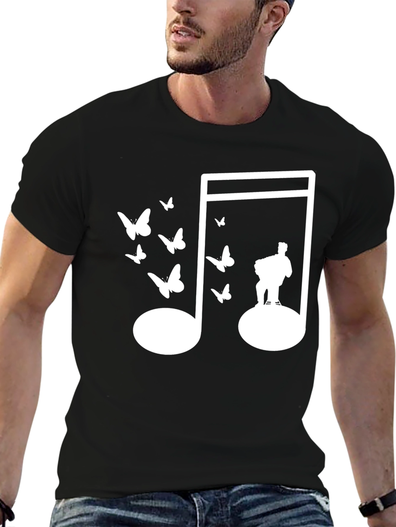 Musical Note Butterfly Graphic Tee