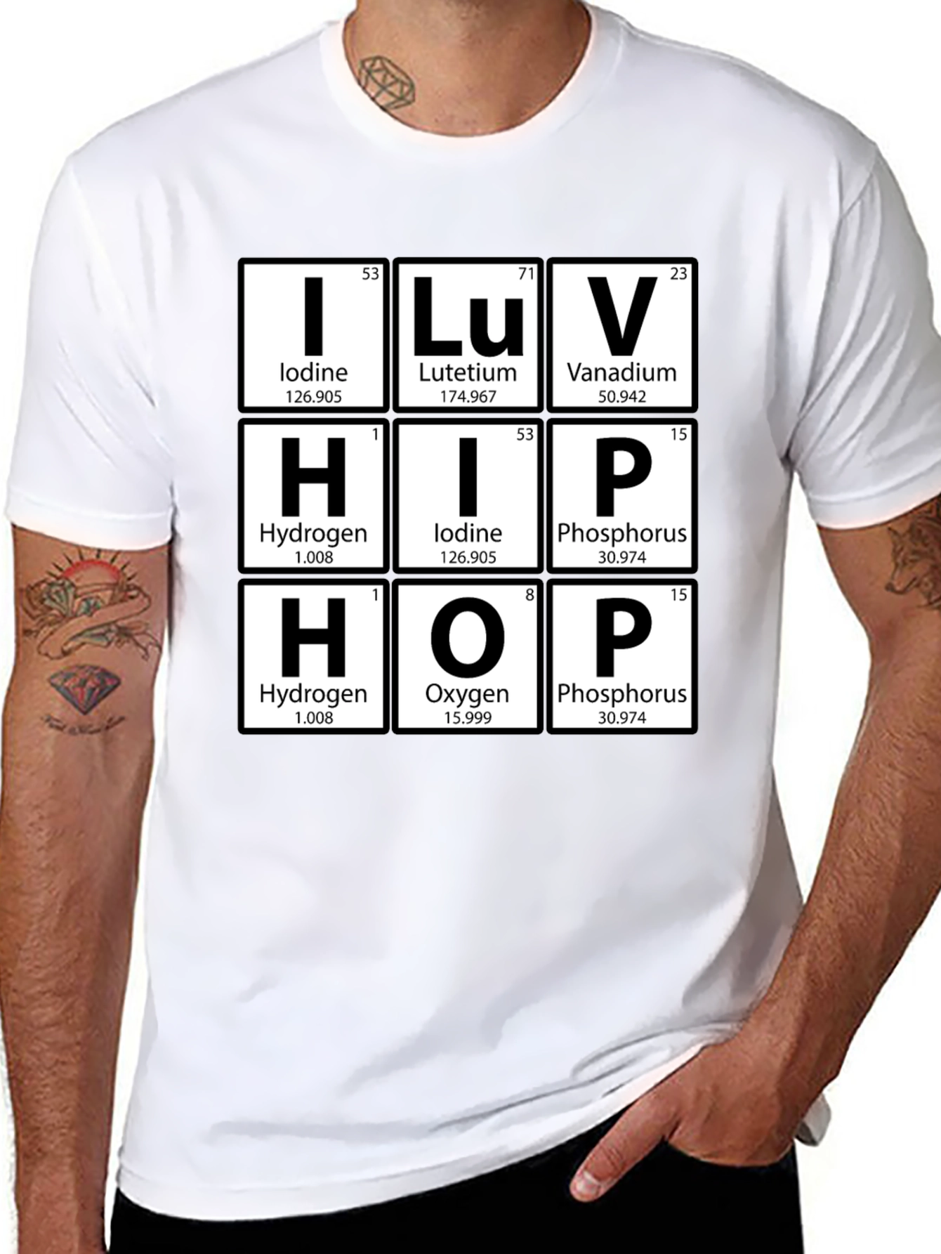 I LUV HIP HOP Periodic Table Graphic T-Shirt