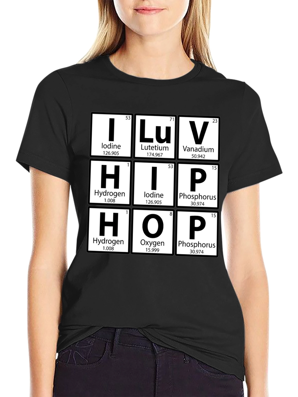 I LUV HIP HOP Periodic Table Graphic T-Shirt