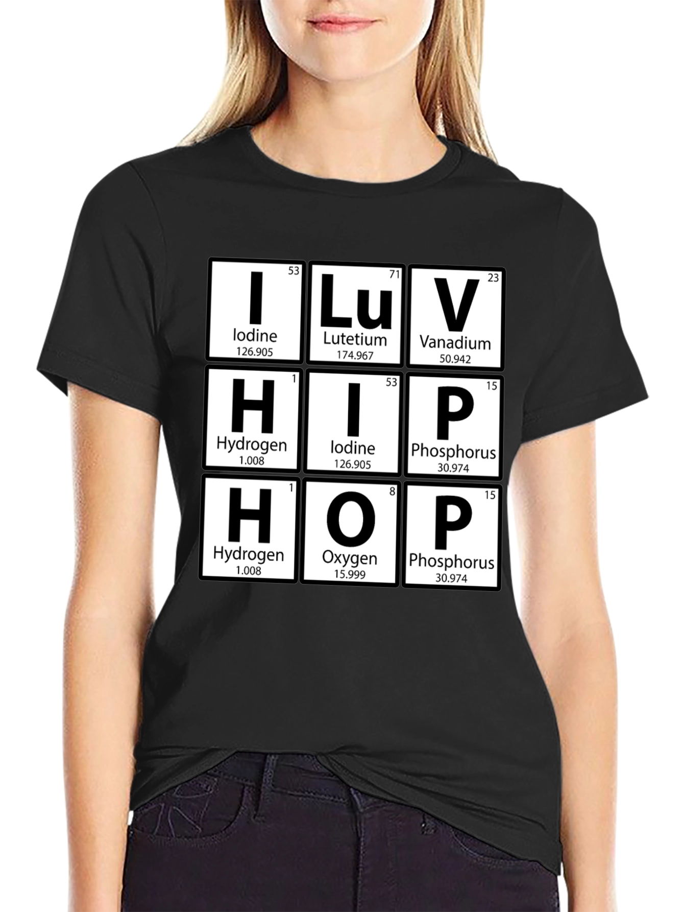 I LUV HIP HOP Periodic Table Graphic T-Shirt