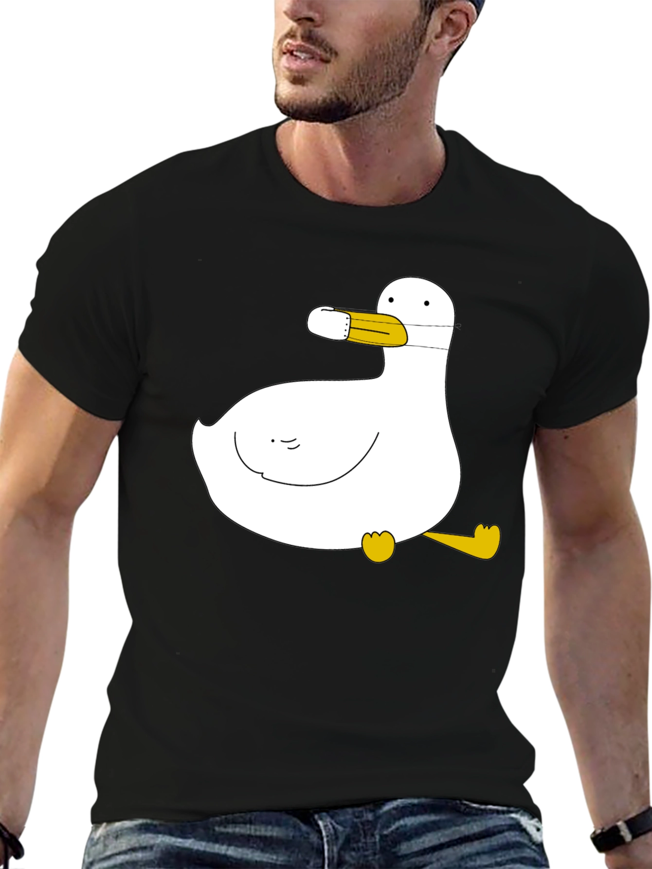 Duck with Mask Black T-Shirt