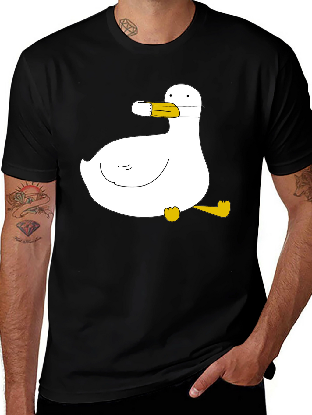 Duck with Mask Black T-Shirt