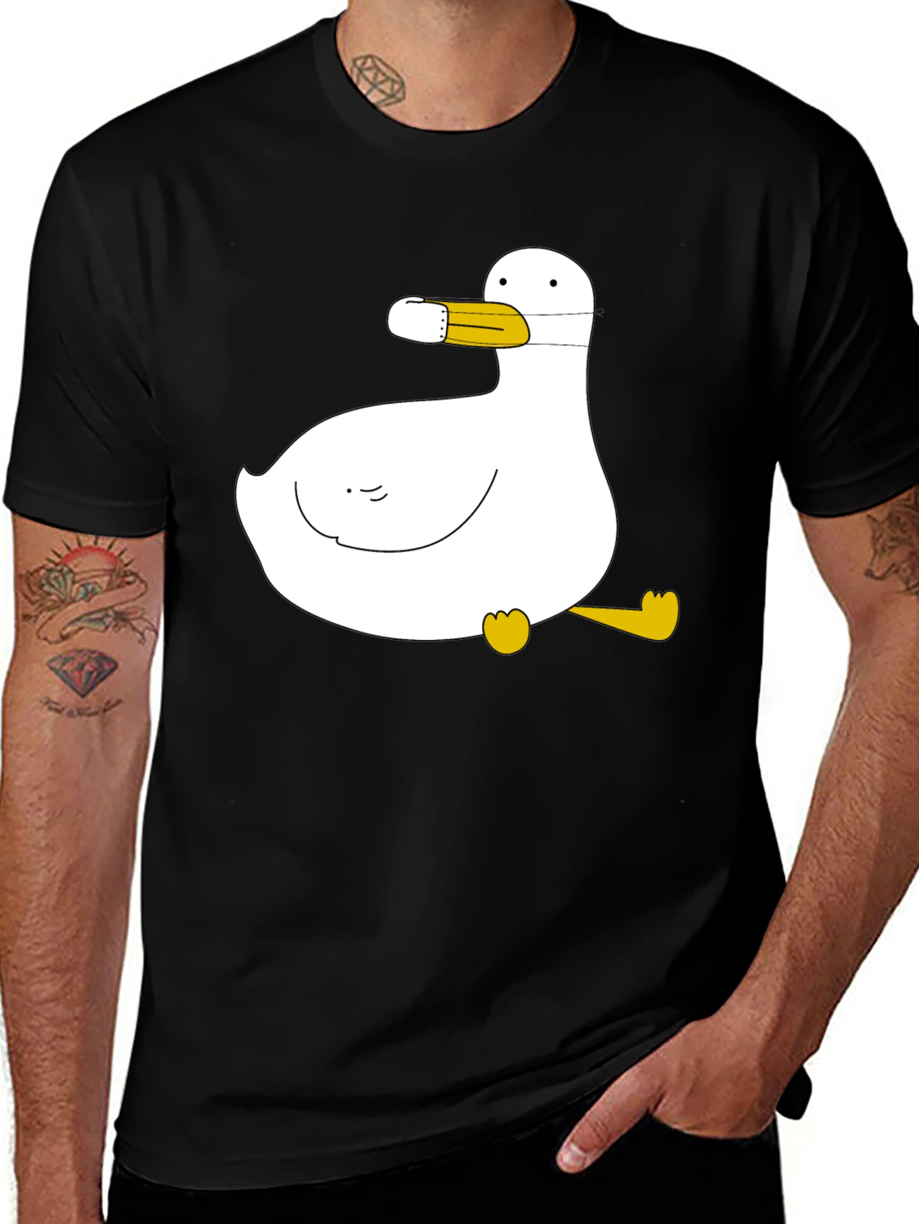 Duck with Mask Black T-Shirt