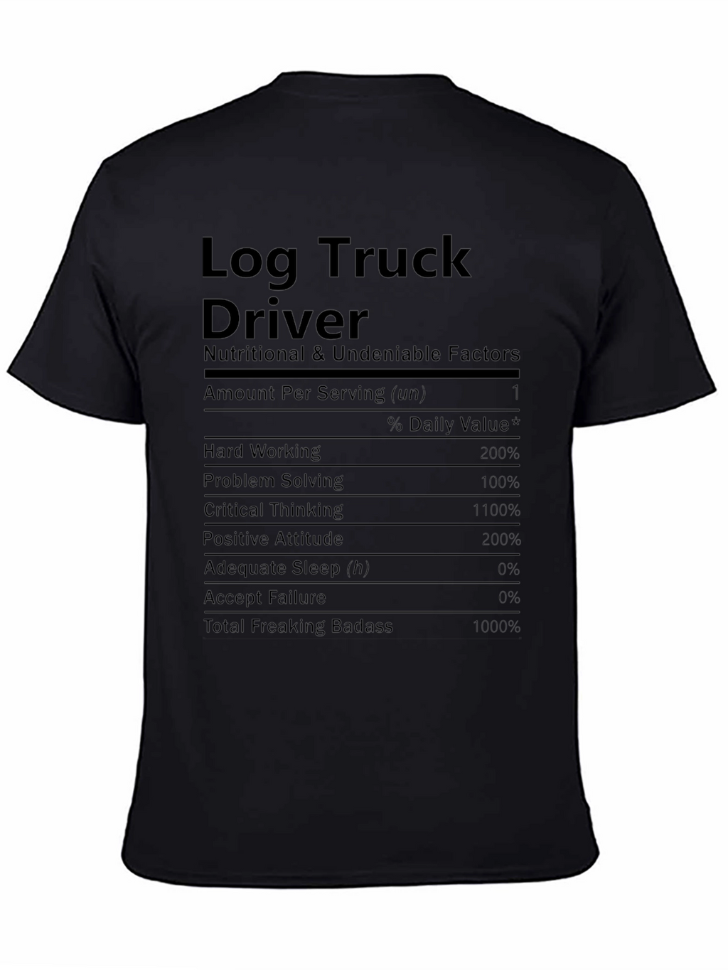 Log Truck Driver Nutritional Facts T-Shirt